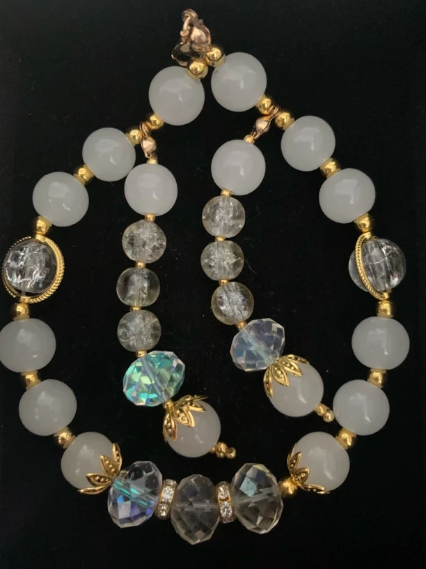 非金属木质项链 优粒美文玩手工白色玉米手链轻奢风挂件百搭饰品