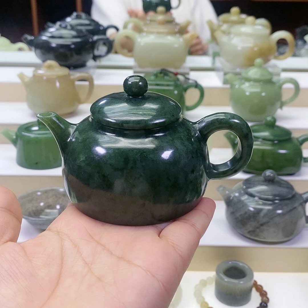 和田玉未镶嵌挂件茶壶