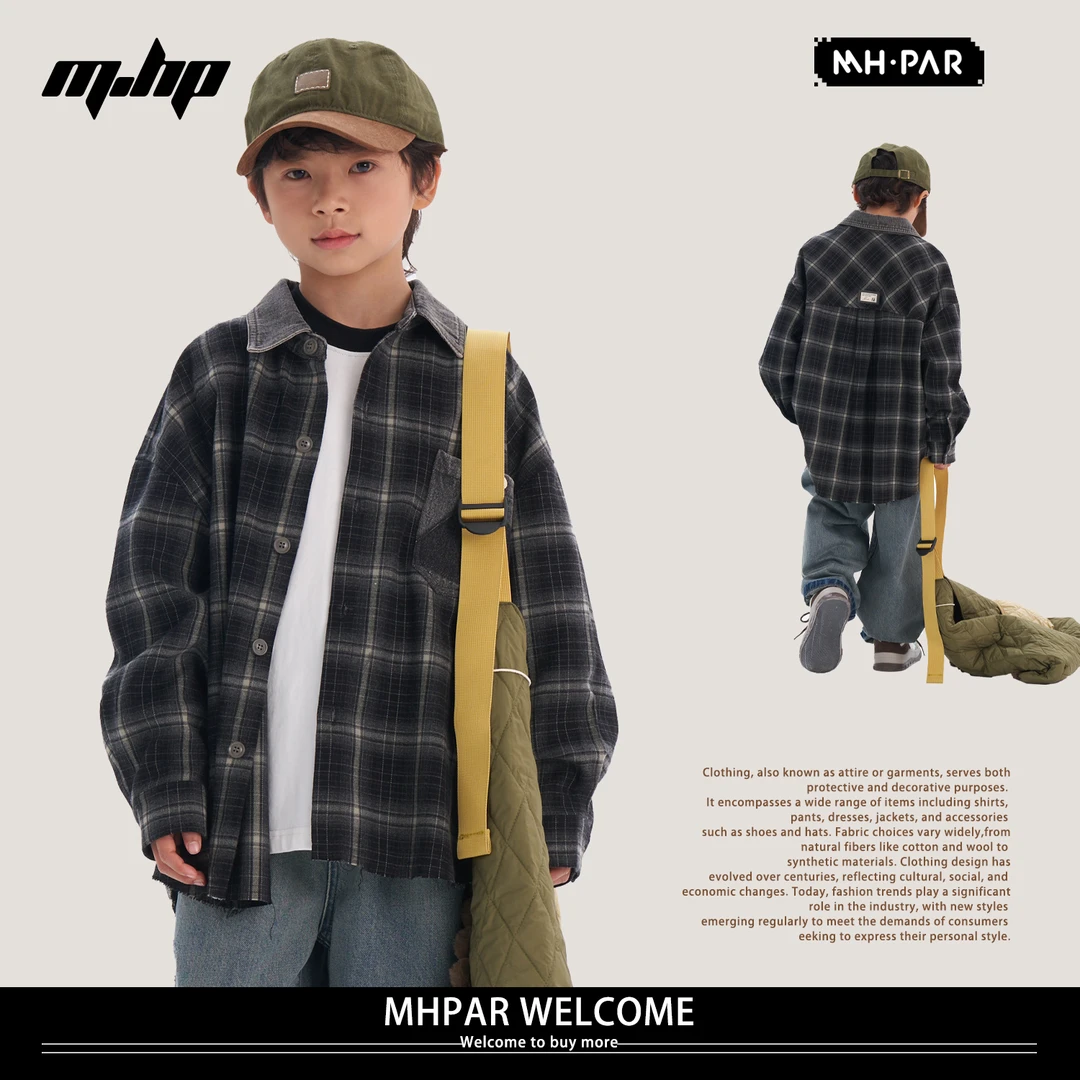 MHPAR麦哈派童装秋季长袖休闲格子衬衫253028