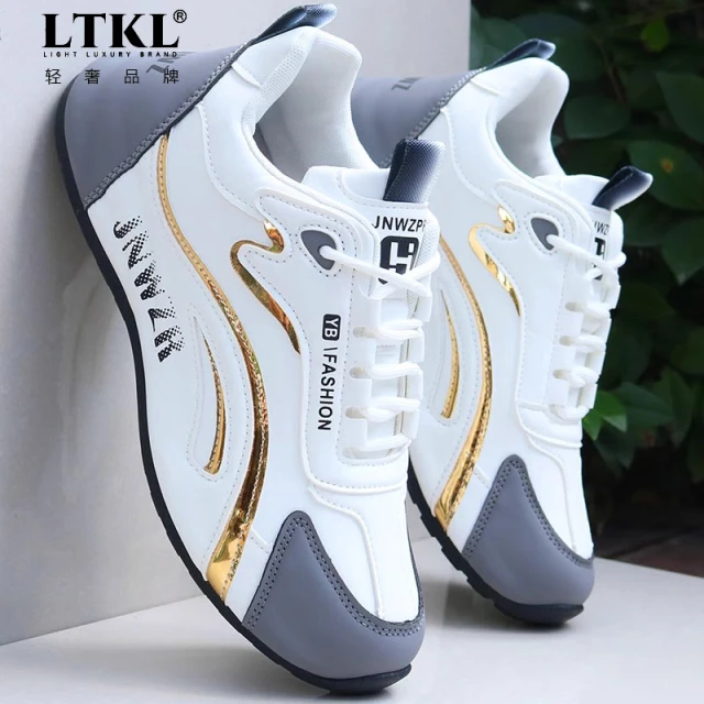 品牌男鞋春秋季皮面防水运动鞋男2025新款防滑旅游鞋子男士休闲鞋