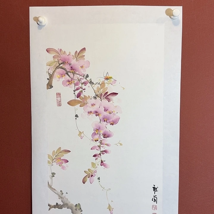 国画听兰老师花鸟