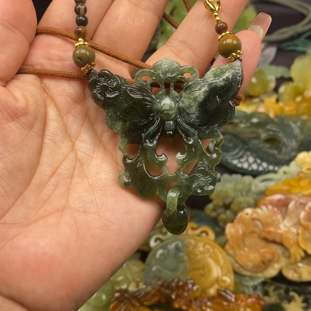 蛇纹石玉未镶嵌吊坠(赠链)