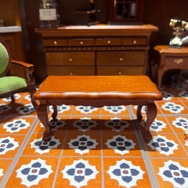 微缩娃娃屋迷你茶几桌胡桃木桌子过家家拍摄道具摆件