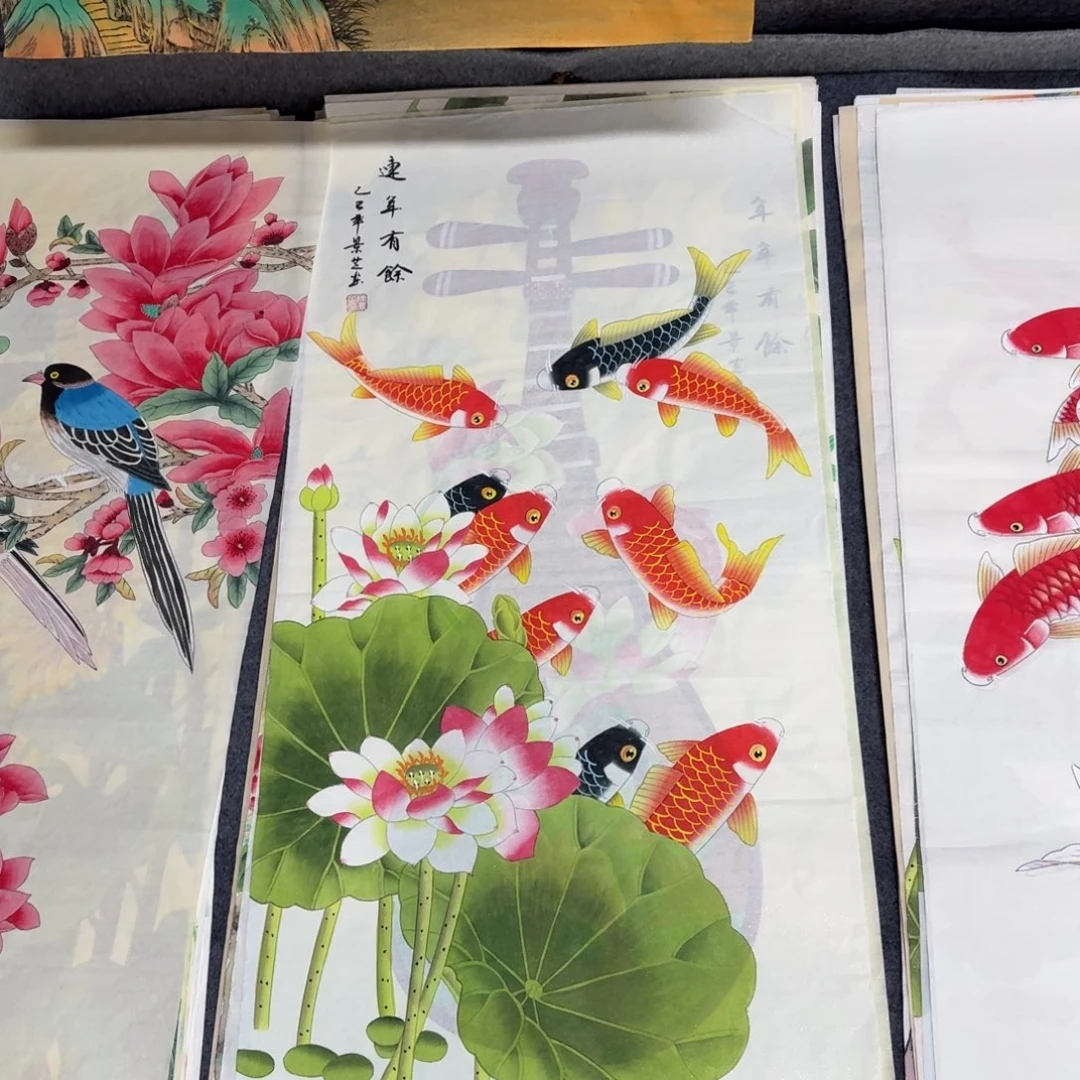 国画100×50工笔手绘画画画