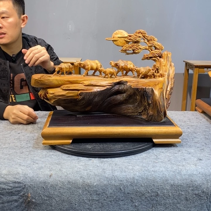 懂***惜柏木木雕工艺品摆件