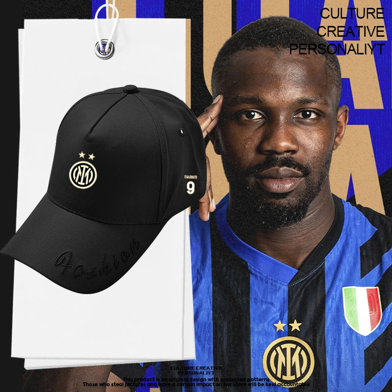 24-25赛季国际米兰队国米足球迷棒球帽子男女户外防晒遮阳鸭舌帽