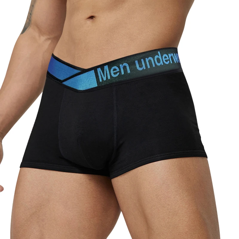 透气欧美时尚平角裤男平角内裤纯色内裤低腰薄款生蚝素内裤男士