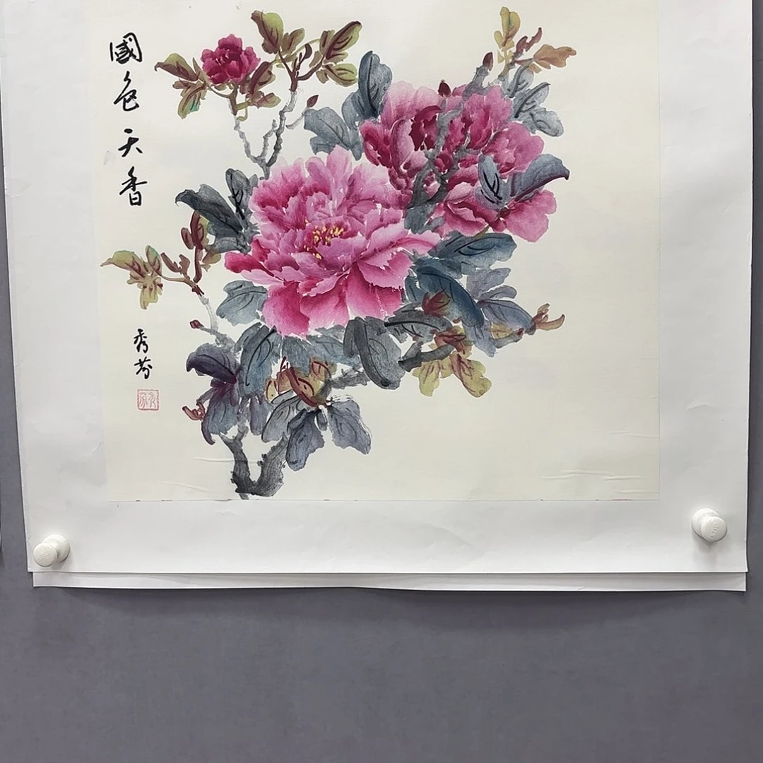 国画艺术家真人手绘