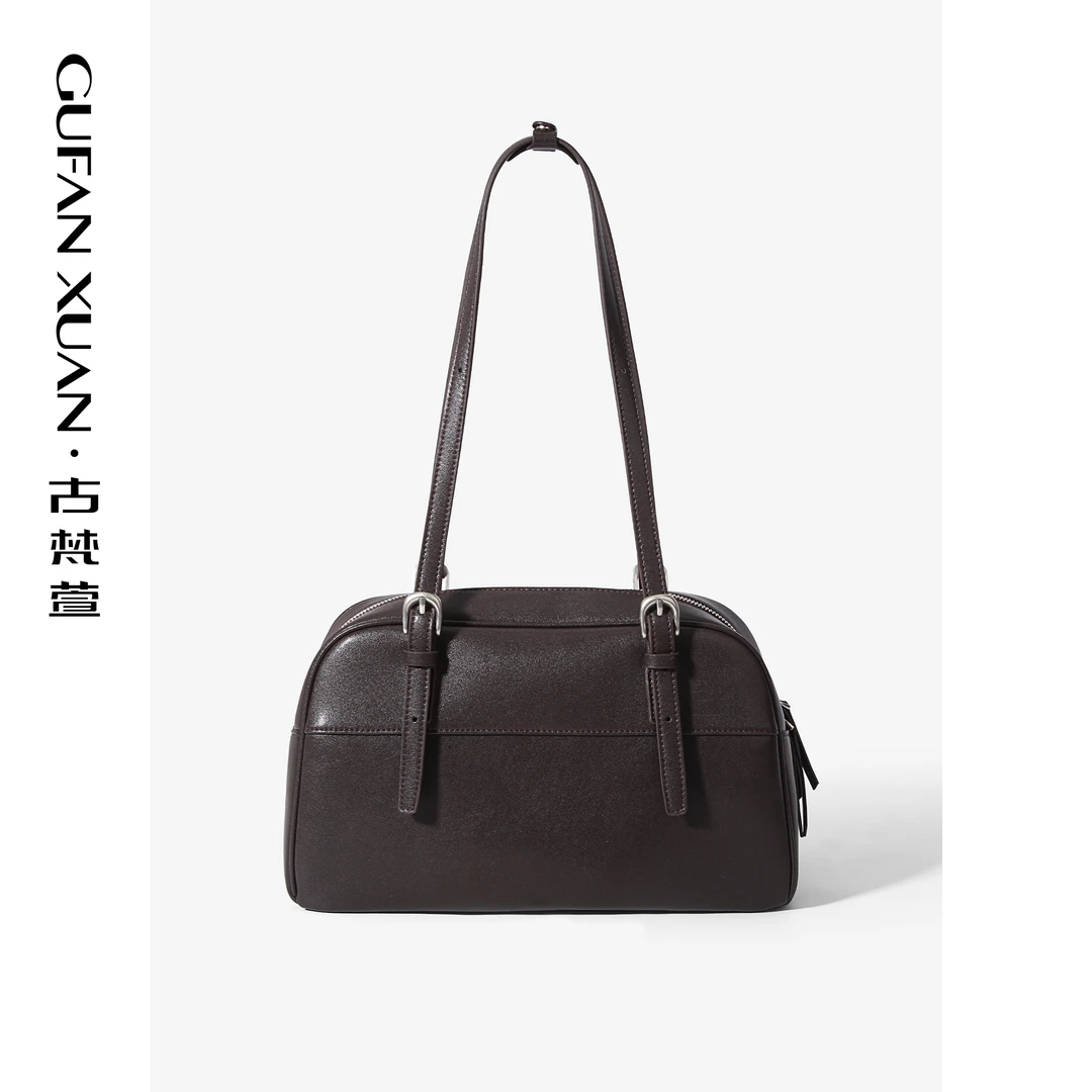 GUFANXUAN/古梵萱秋冬新款悠悠保龄球包软皮腋下时尚单肩包女包