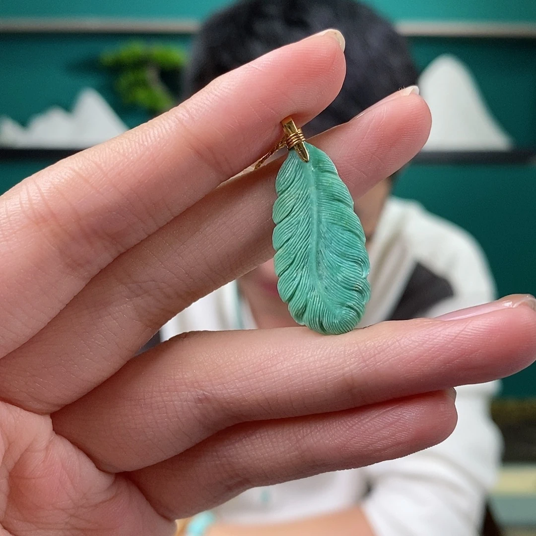 绿松石18K金镶嵌珠宝奇石