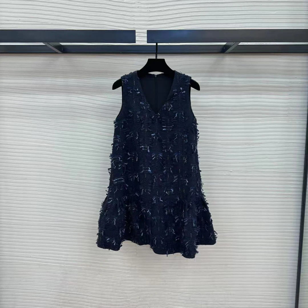 JIAYE CHAN法式小香风名媛粗花宽松背心连衣裙