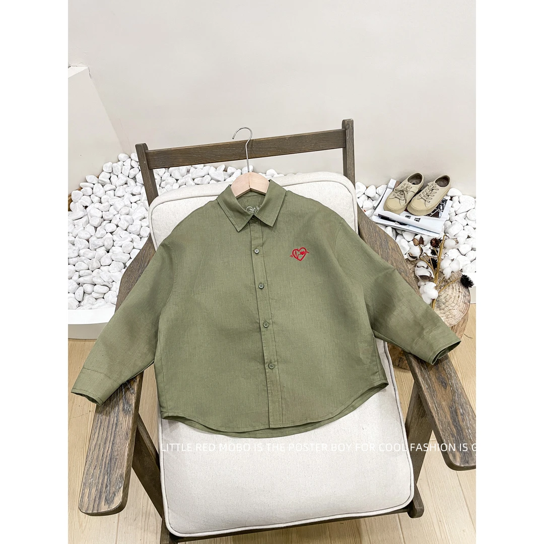 【9.6新款】童装男童长袖衬衫2025春秋新款儿童上衣外套MMY831288