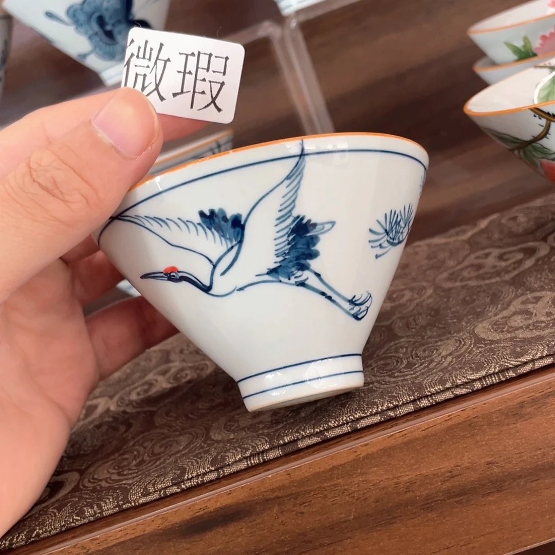 釉下手绘茶具微瑕