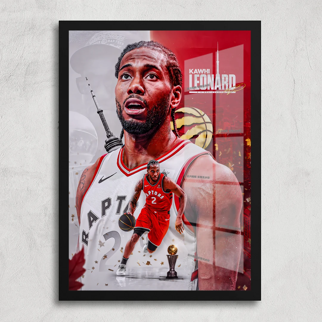莱昂纳德相框金属玻璃书桌摆台伦纳德生日礼物篮球星海报挂墙画框