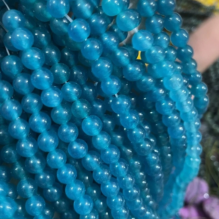 贝壳非金属2条6mm魔鬼蓝圆珠