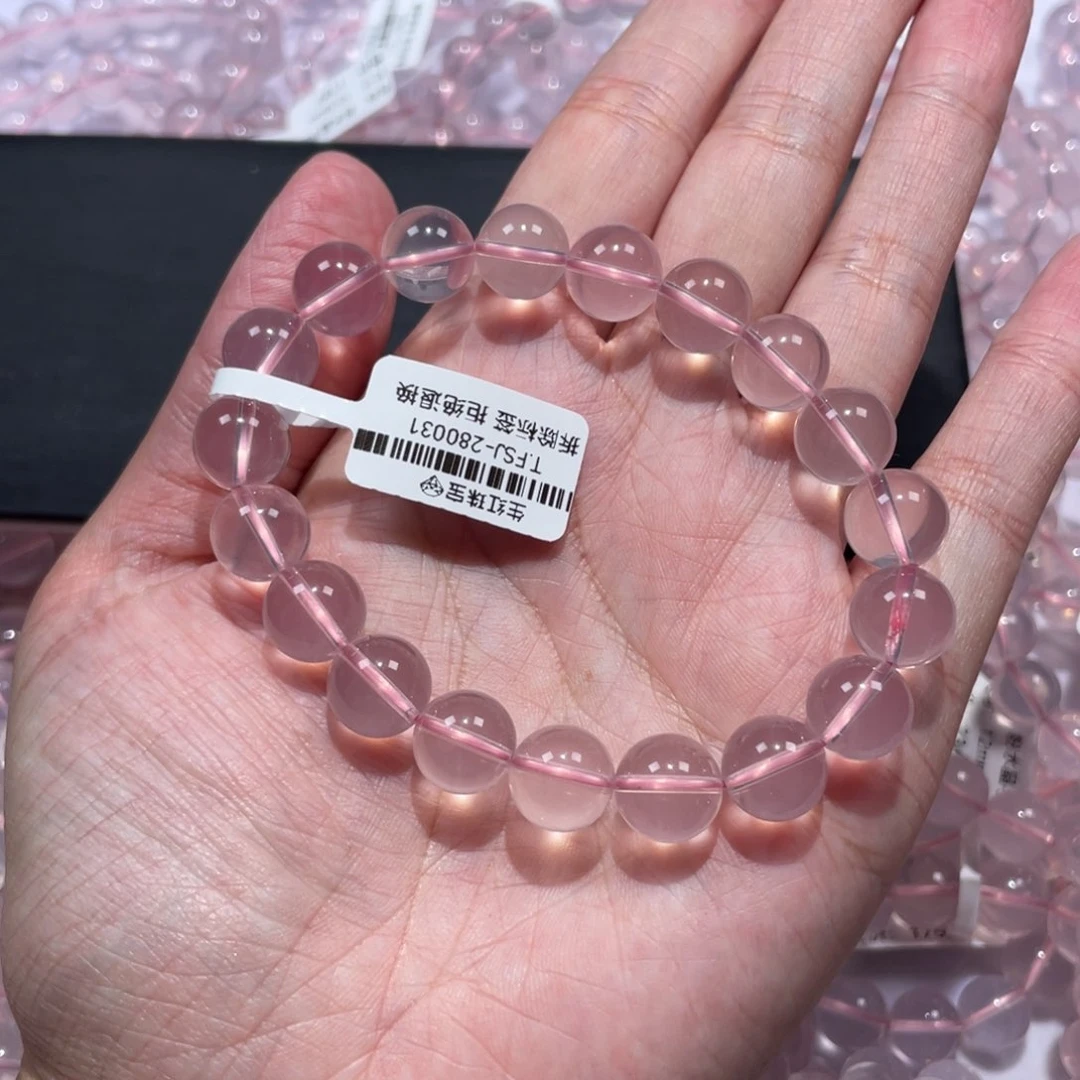 水晶手链未镶嵌粉水晶10.5mm