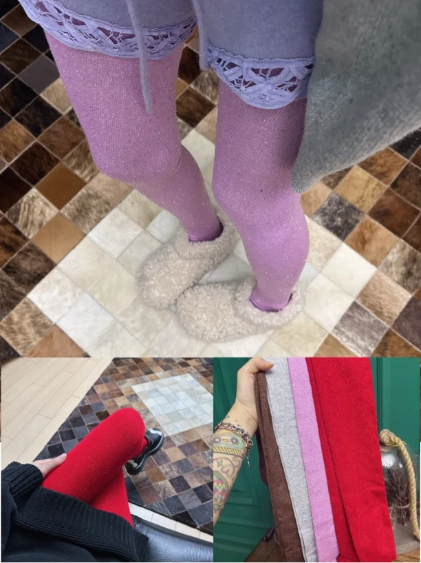 亮丝微闪白色打底连裤百搭高级轻奢品质ins设计师穿搭街拍网红