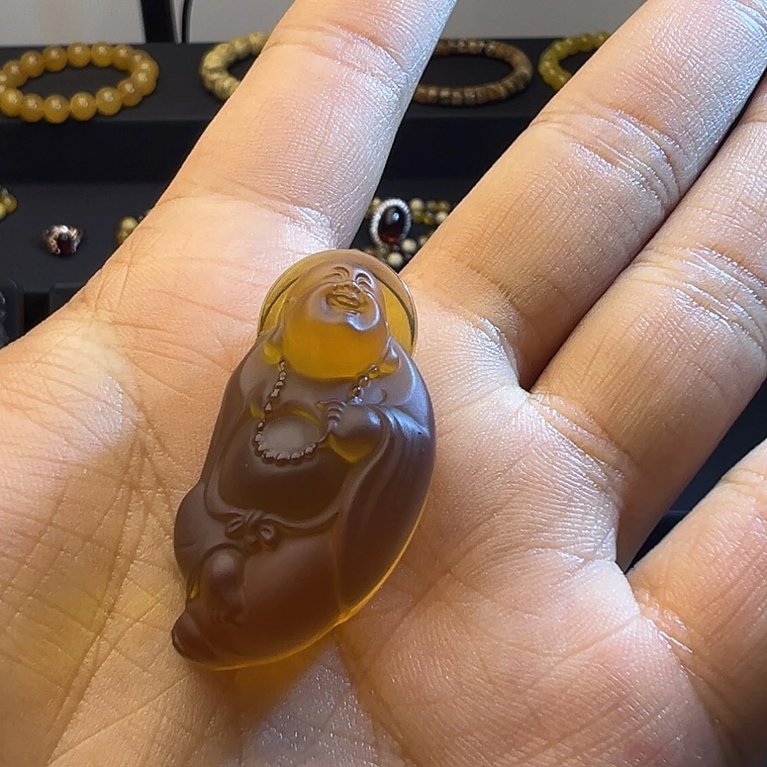 琥珀未镶嵌裸石佛公