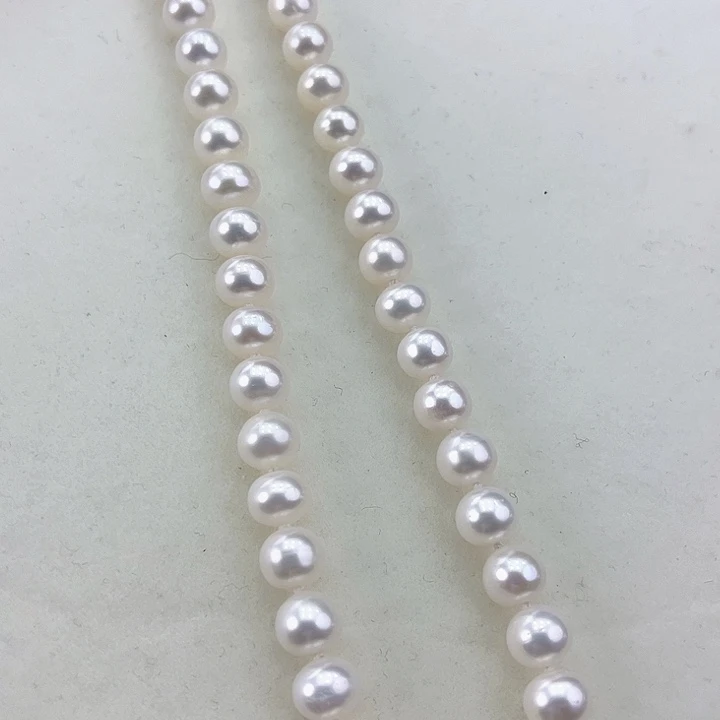 淡水珍珠颈饰银S925镶嵌卡8.5极光冷白