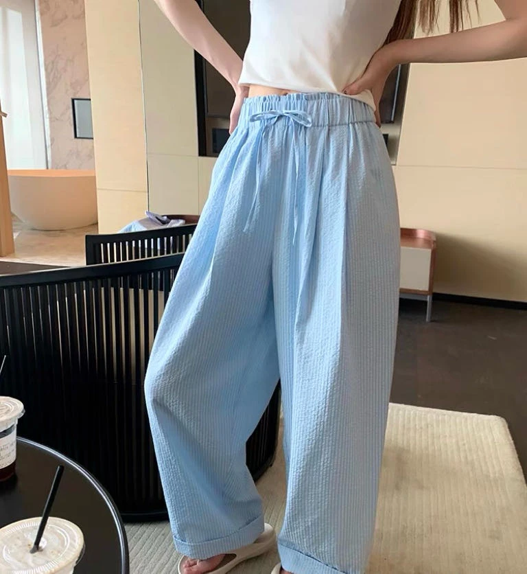 松紧腰条纹休闲裤PF 6319