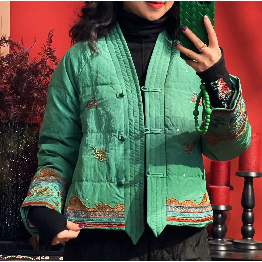 【山海画卷】民族风新中式刺绣羽绒服冬盘扣外套流行YFF24GY072