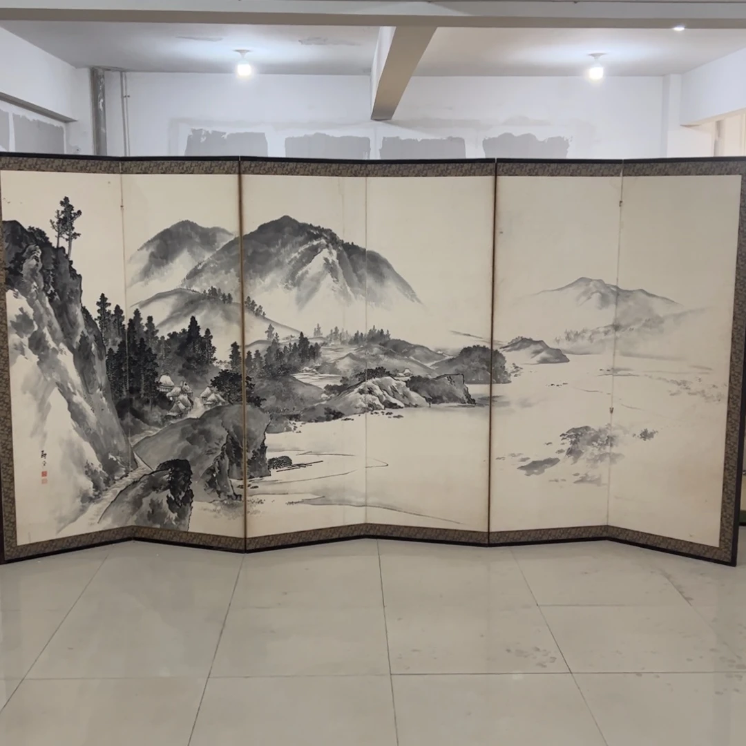绘画屏风框画茶空间设计