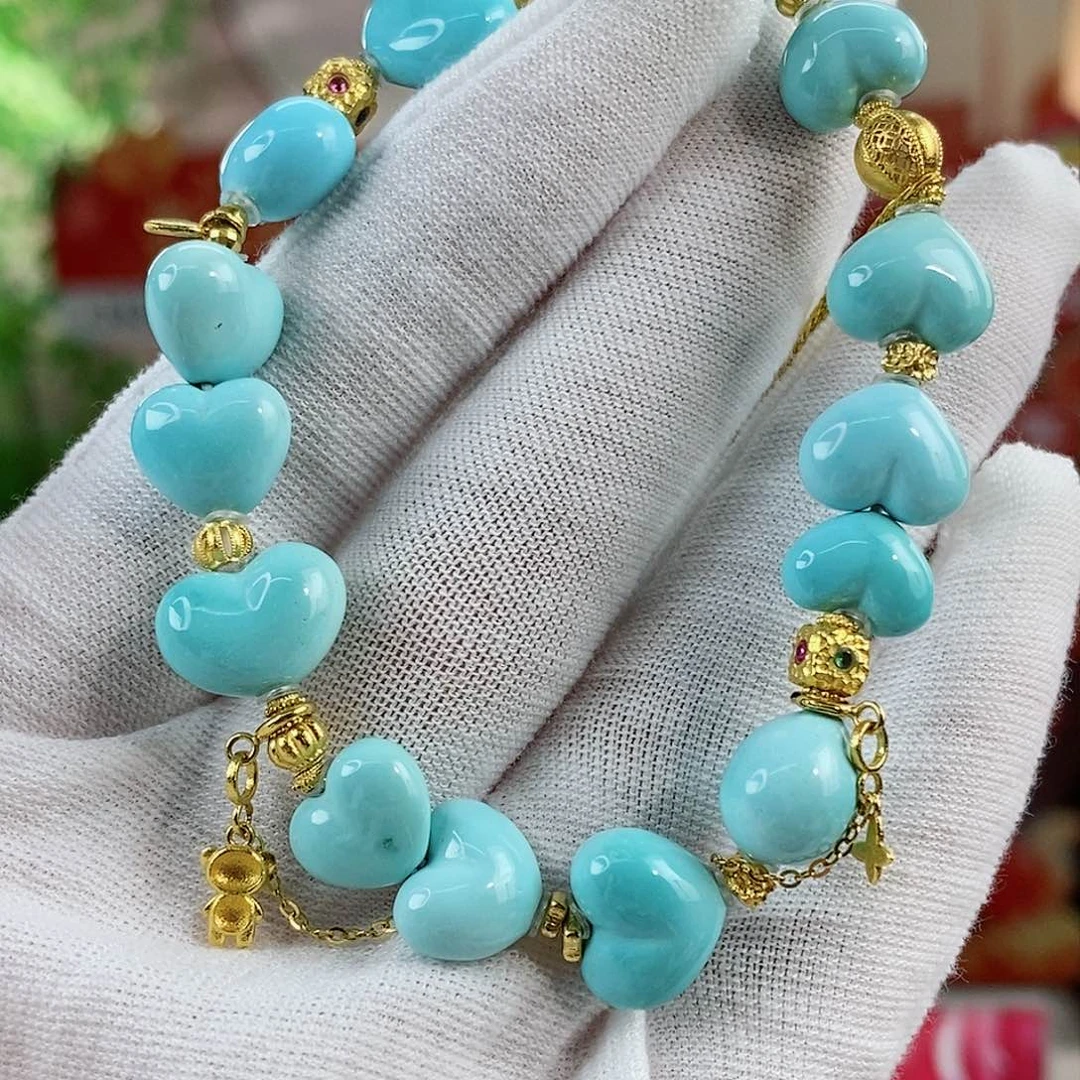 绿松石珠宝奇石18K金镶嵌