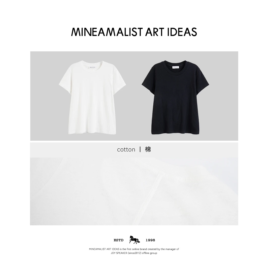 MINEAMALIST ART IDEAS经典Tori圆领ROW风棉质半袖T恤4180M