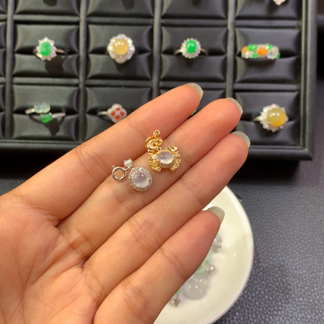 翡翠银S925镶嵌颈饰