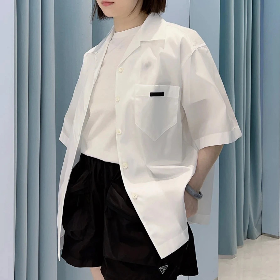 未使用 Prada/普拉达 短袖衬衫/36码/Xspa2530