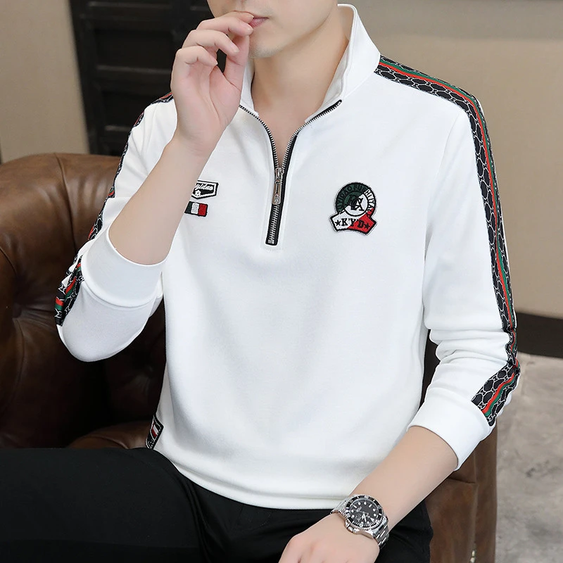 埃卢涅芬欧货卫衣男立领春秋季新款帅气打底衫休闲长袖上衣服高档