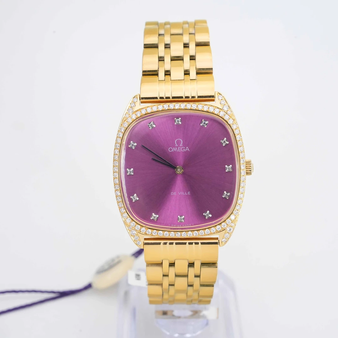 95新 Omega/欧米茄 32mm手动机械GH5386后镶钻碟飞名表