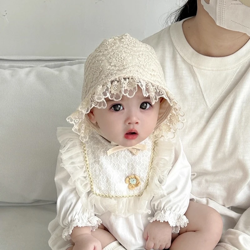 婴幼儿帽子春秋季护囱门宫廷帽女宝宝防风小月龄护耳囟门公主胎帽