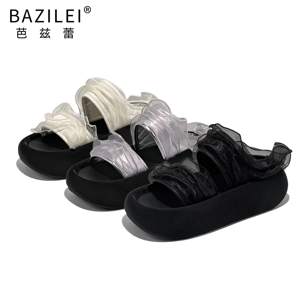 【618特惠补贴】2025夏季女鞋新款增高复古百搭小个子一字拖凉鞋