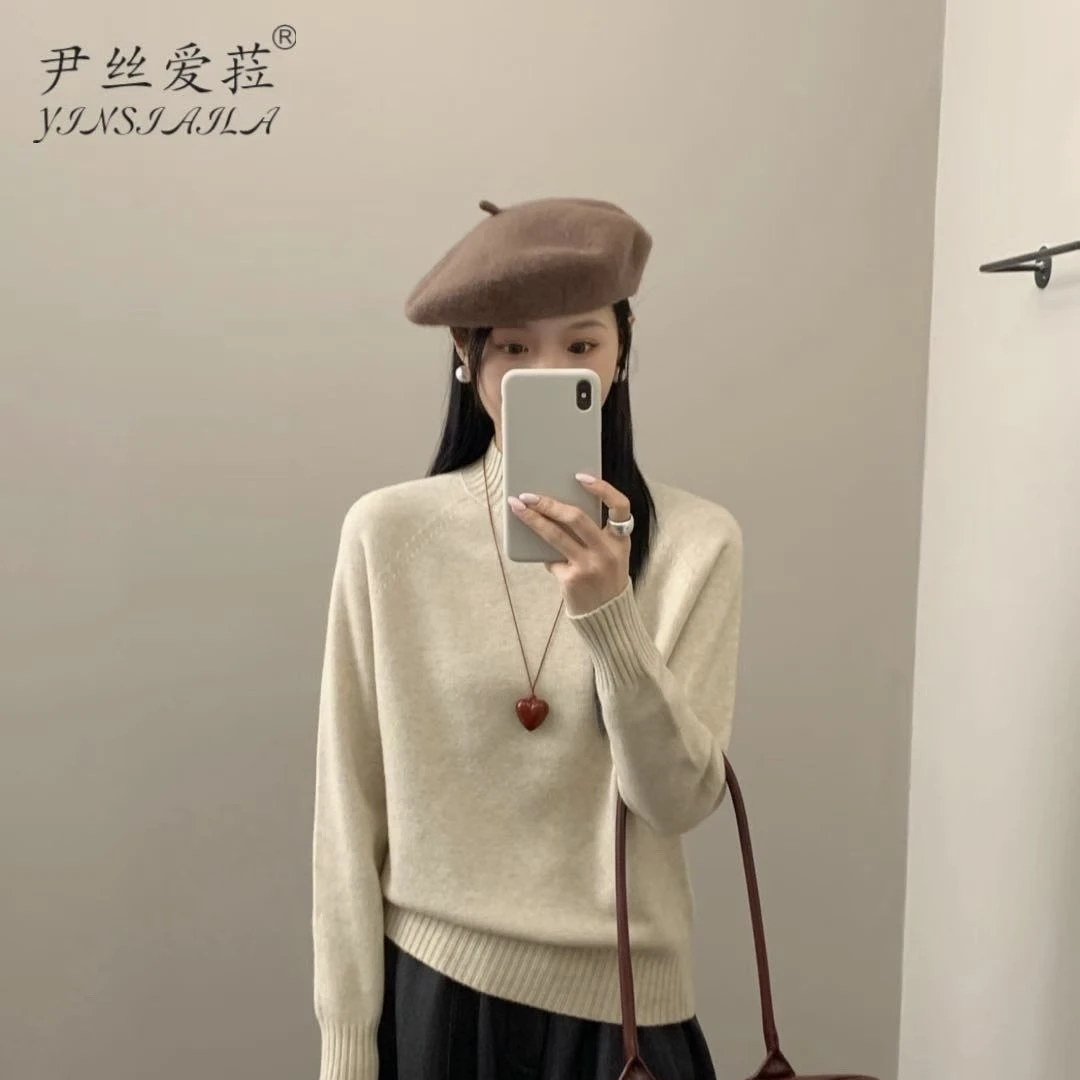 亲肤柔软羊绒蛋白中领毛衣3701/ZL