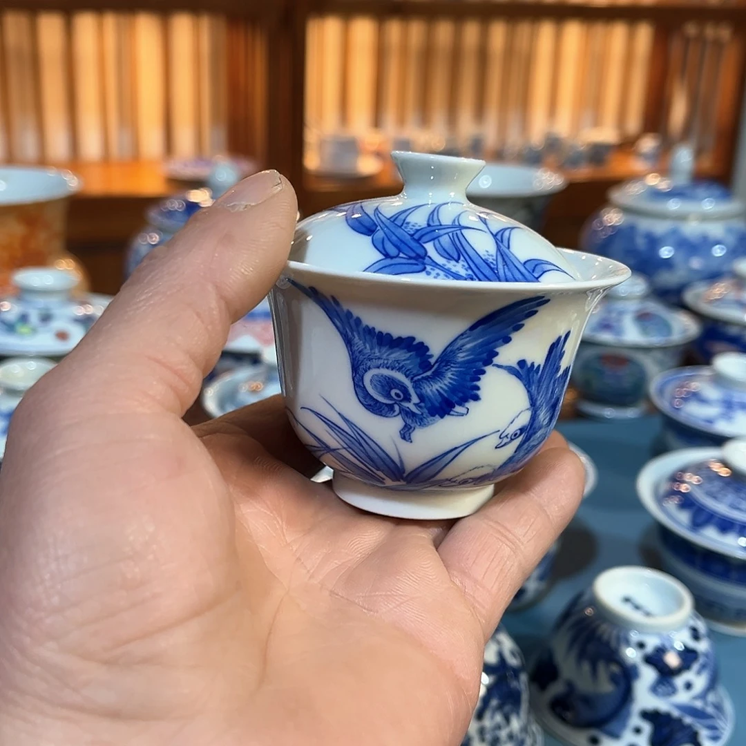 錡镇堂手工手绘绘盖碗