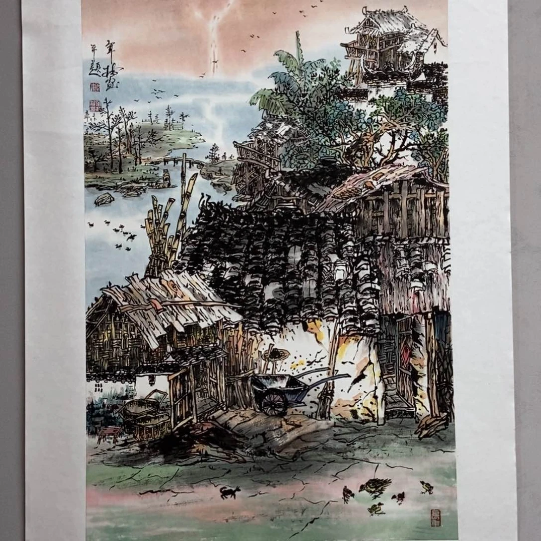 国画唐年桂四尺三开精品佳作