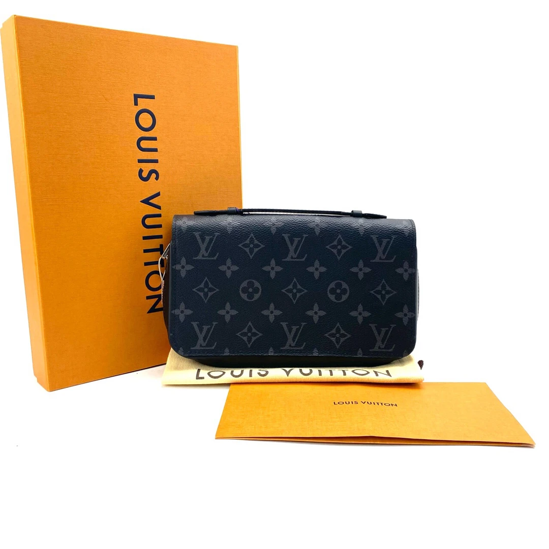 99新 LouisVuitton/路易威登 黑老花zippy xl手拿包 尺寸22/13