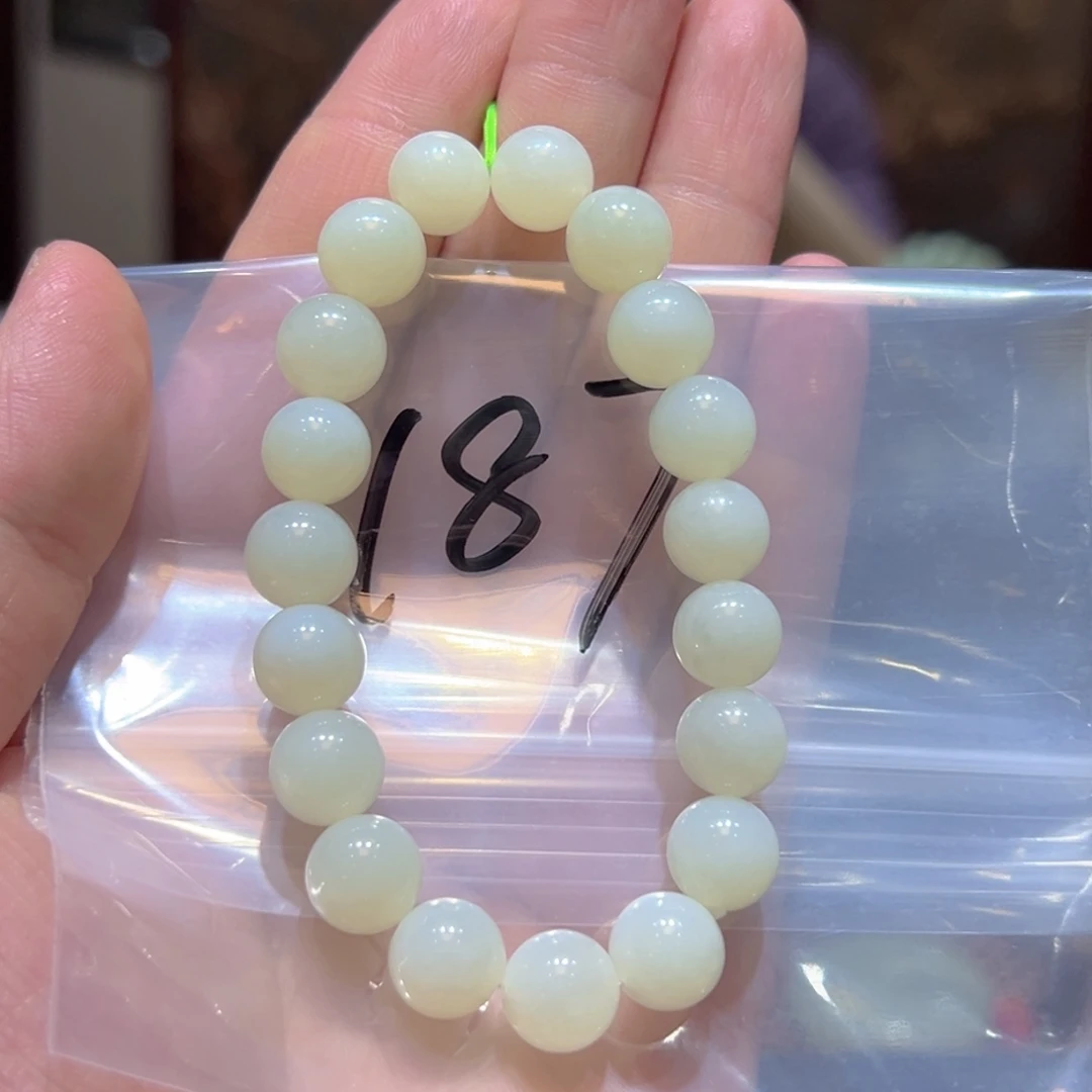 和田玉未镶嵌项圈天泰白玉圆珠卡10