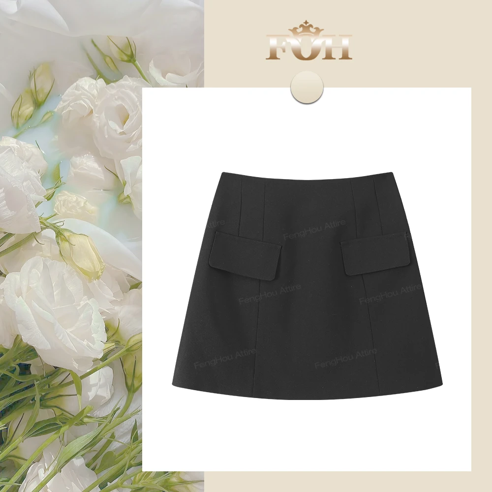 【封后轻奢设计】2025新款简约气质高腰短裙568179