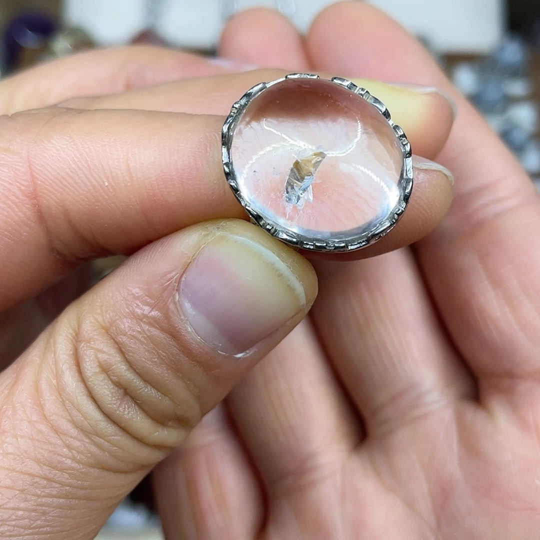 【闪购商品】银S925镶嵌珠宝半成品水晶戒指