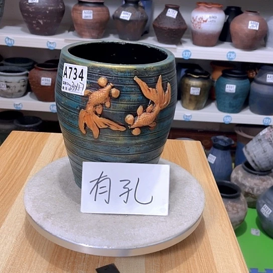 红陶手工制作工艺花盆