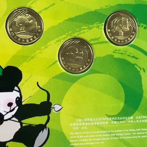 其他普通金属奥运二组纪念币卡册，，，，，