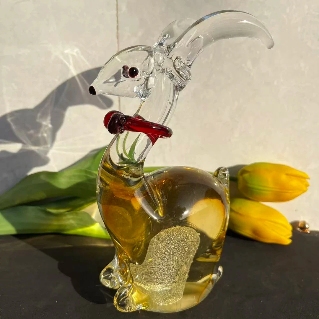 Q039 淄博琉璃创意手工琉璃返影生肖羊摆件