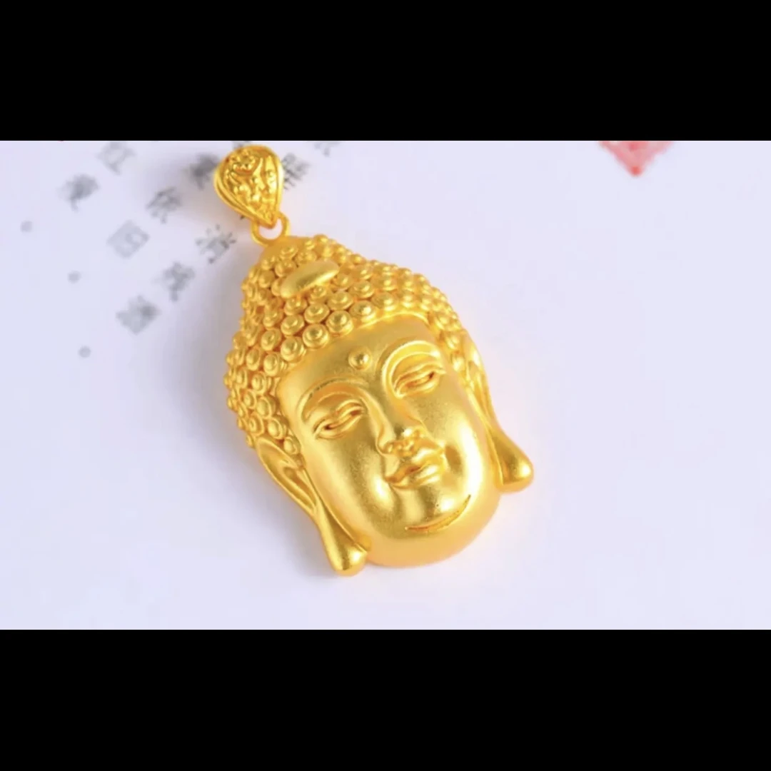 实心佛头吊坠 佛牌项链复古高级高定精工