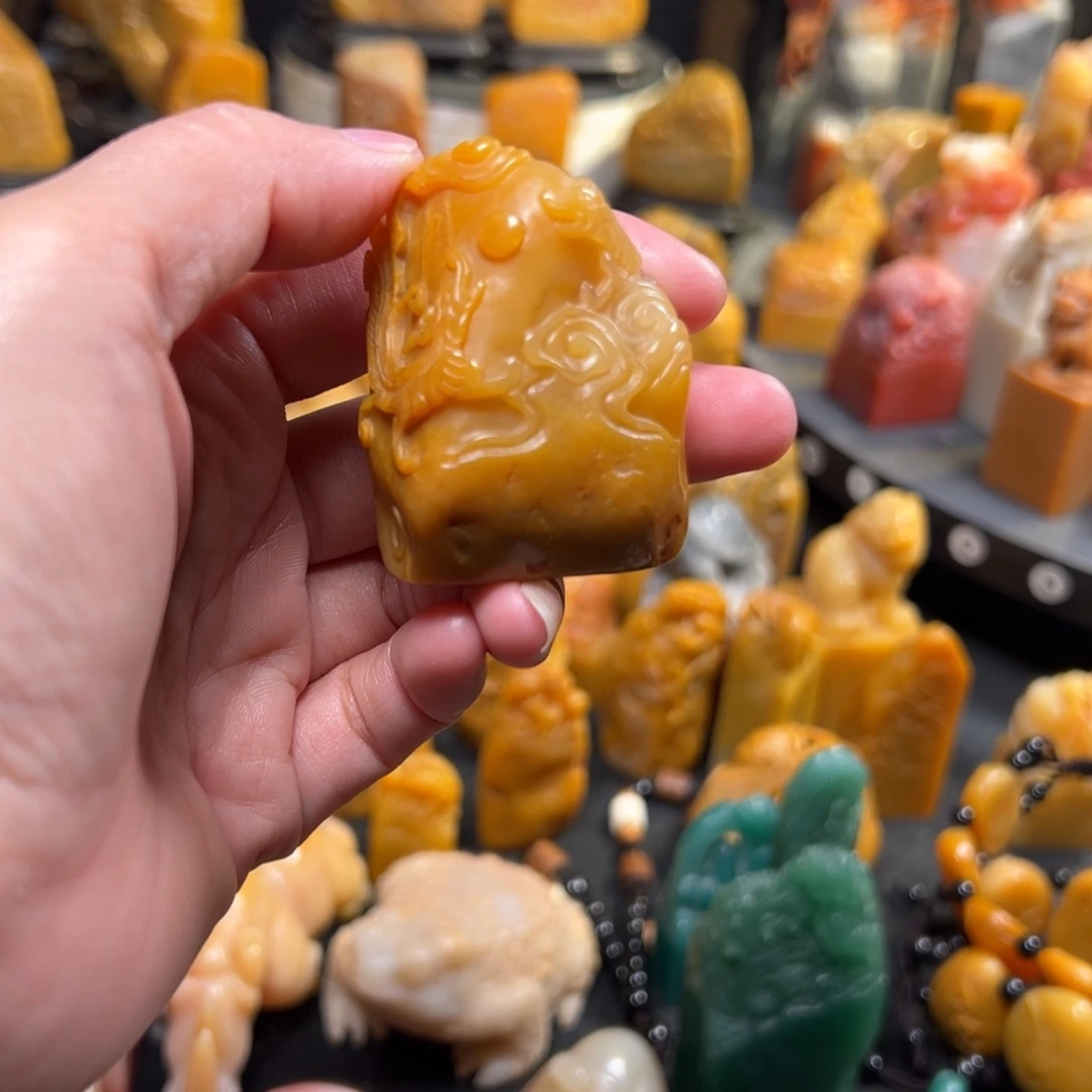印石老挝石北部结晶随形印章
