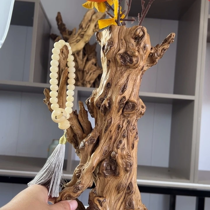 木石榴木镂空花瓶摆件