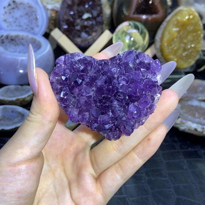 水晶未镶嵌珠宝半成品爱心