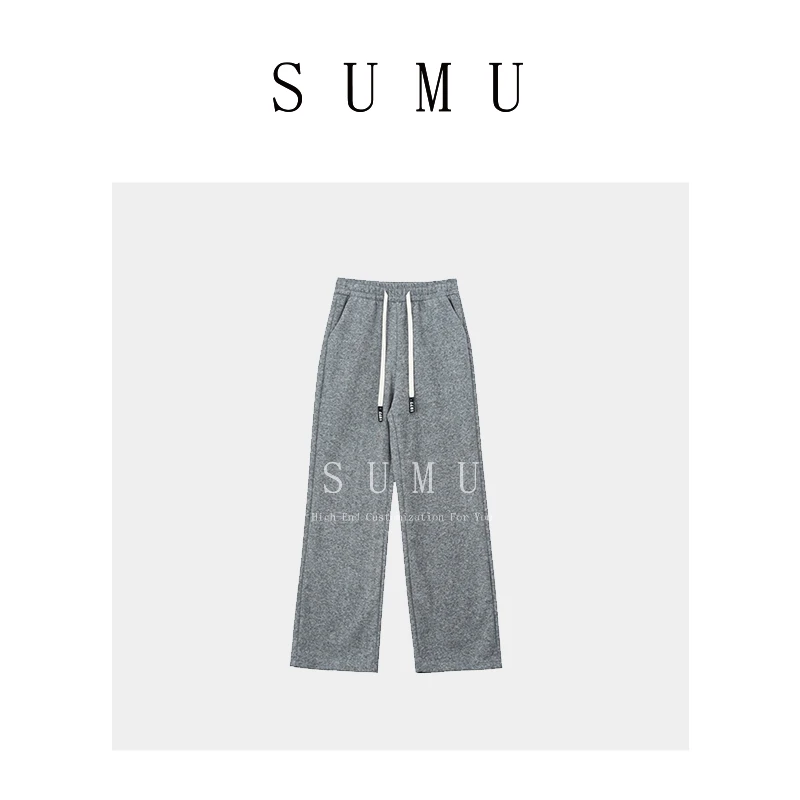 宿慕SUMU 女款加厚阔腿裤 11-25冬季2023新款显瘦休闲长裤2681