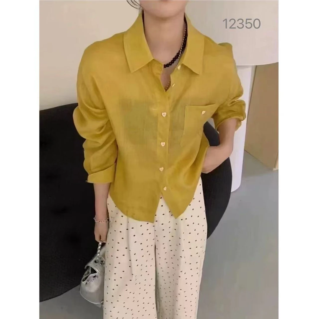 12350 SANFAN 新款爱心纽扣衬衣